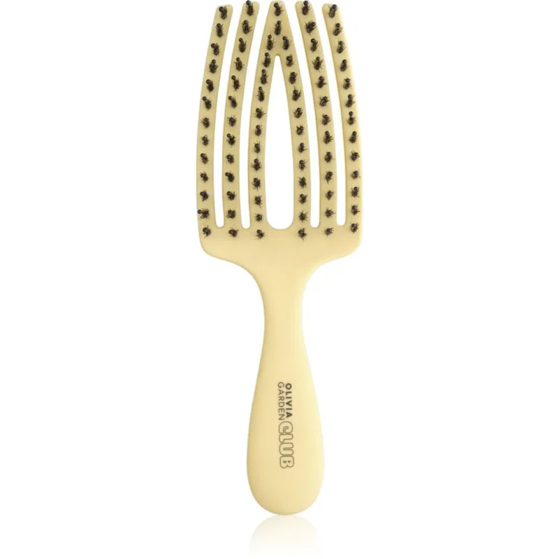 Olivia Garden Club The Nomad Detangling&Shine Fingerbrush επίπεδη βούρτσα για τα μαλλιά Yellow 1 τμχ
