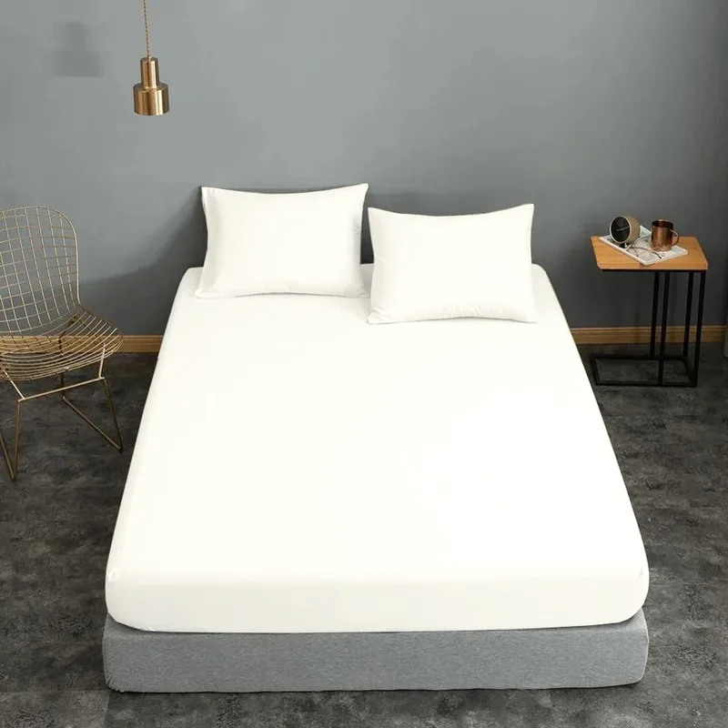 Σεντόνι Διπλό με Λάστιχο ΚΟΜΒΟΣ Cotton Line White 150x200+22