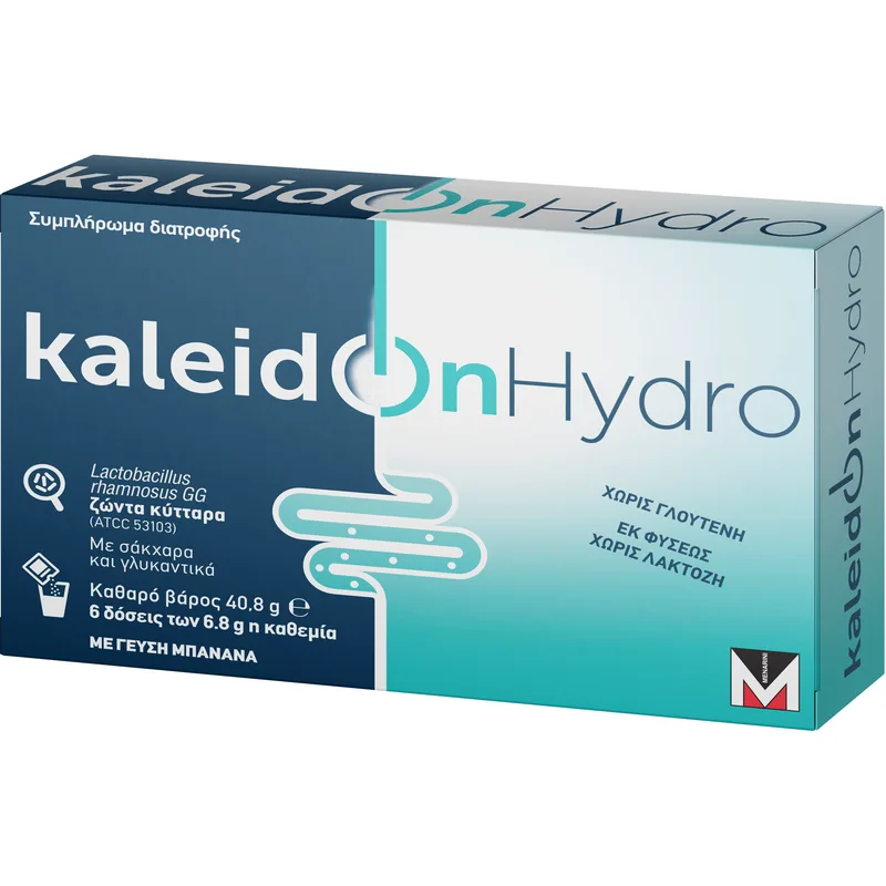 Menarini Kaleidon Hydro Συμπλήρωμα Διατροφής με Προβιοτικά για την Ισορροπία της Χλωρίδας του Εντέρου με Γεύση Μπανάνα 6 Sachets