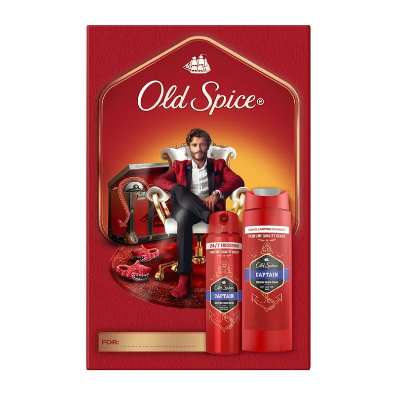 Old Spice Gentleman Σετ Δώρου Για Άνδρες Με Αποσμητικό Σπρέι & Αφρόλουτρο Captain