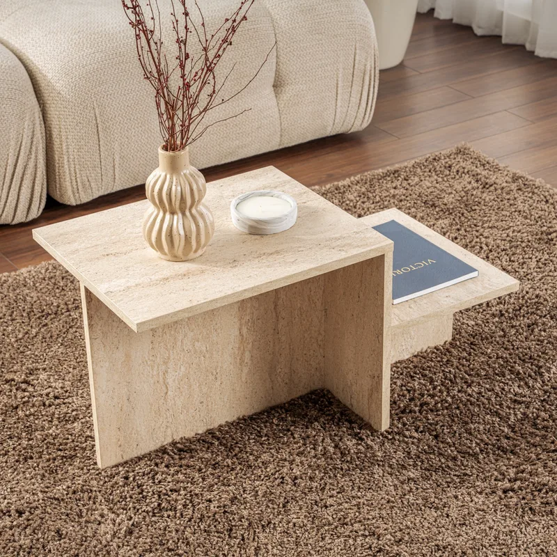Τραπέζι Σαλονιού Harmony - Travertine 241Nrd1226 (80x40x40)