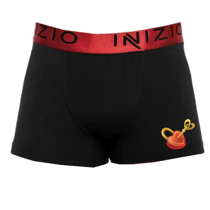 ΑΝΔΡΙΚΟ BOXER INIZIO ΜΕ ΕΞΩΤΕΡΙΚΟ ΜΕΤΑΛΙΖΕ ΛΑΣΤΙΧΟ ΣΧΕΔΙΟ ΚΛΕΙΔΑΡΙΑ 4501-22 ΜΑΥΡΟ/KOKKINO