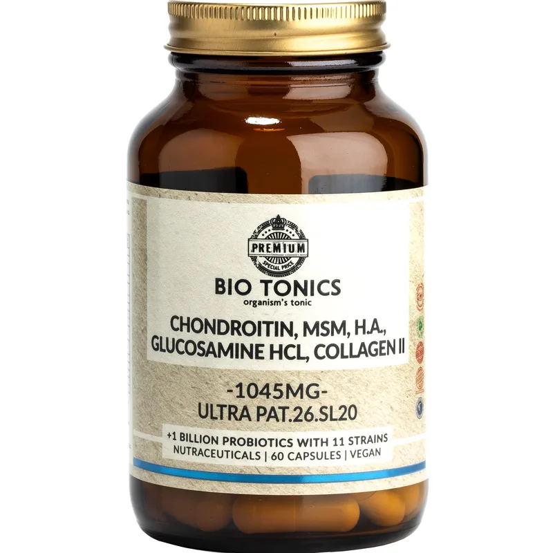 Bio Tonics Ultra Pat (Glucosamine & Chondroitin Complex 1045mg) Συμπλήρωμα Διατροφής για τη Διατήρηση της Υγείας των Αρθρώσεων 60veg.caps