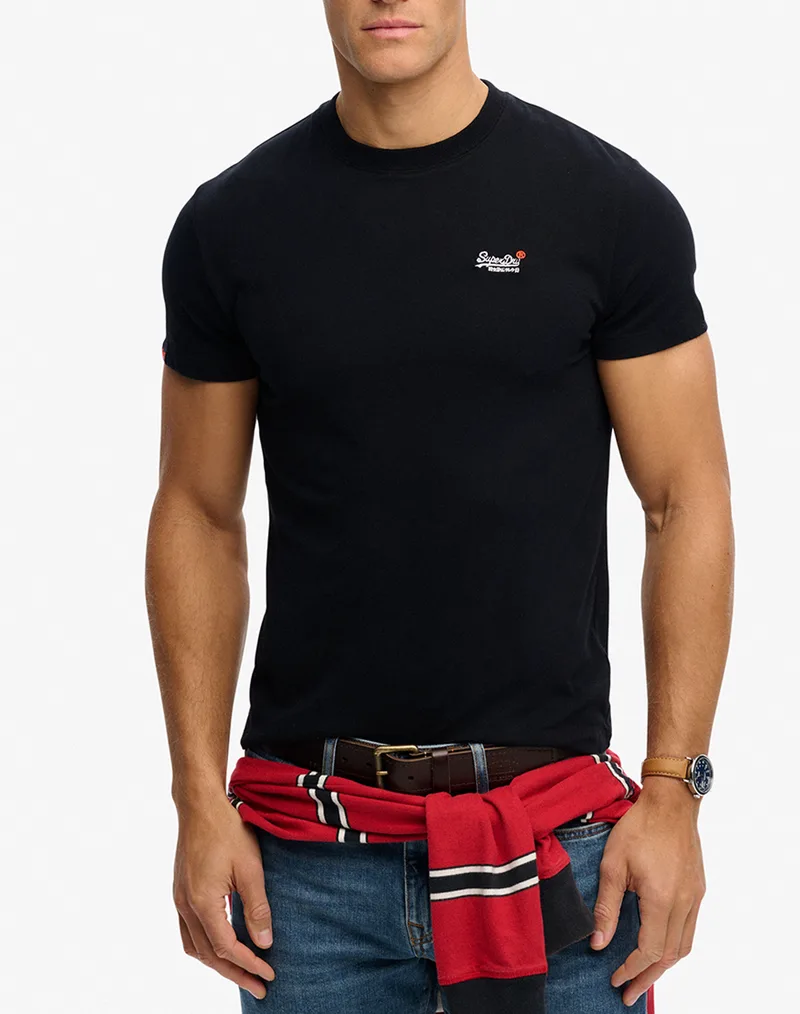 SUPERDRY D1 ESSENTIAL CONTRAST EMB TEE ΜΠΛΟΥΖΑ ΑΝΔΡΙΚΟ M1012078B-02A Black