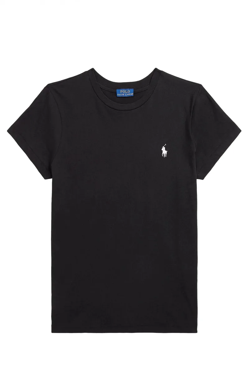 RALPH LAUREN T-SHIRT ΛΑΙΜΟΚΟΨΗ LOGO ΜΑΥΡΟ