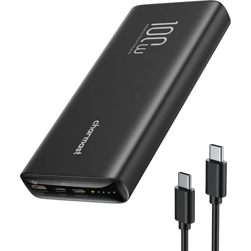PowerBank Charmast Φορητή Μπαταρία Φόρτισης για Laptop με 1 x USB-Α / 2 x Type-C 20.000mAh 100W - Black (T100)