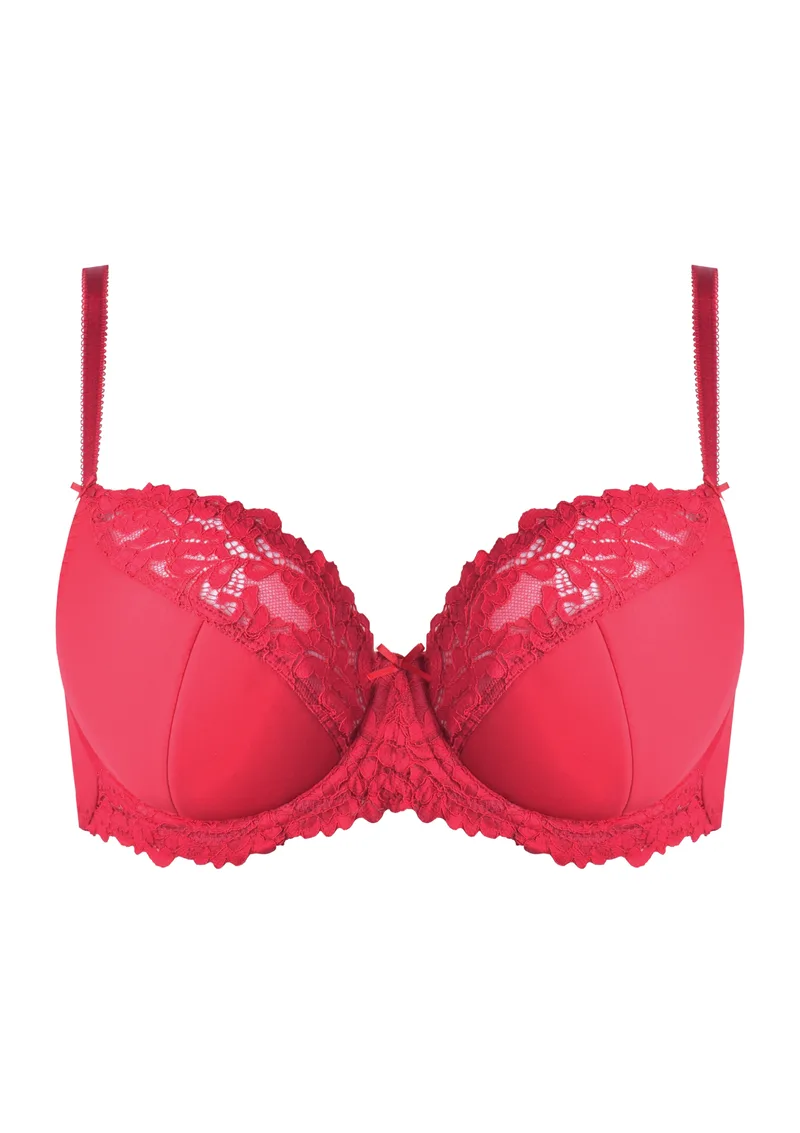 Lace Love Σουτιέν Μισής Επένδυσης Κόκκινο - Σκούρο Κόκκινο