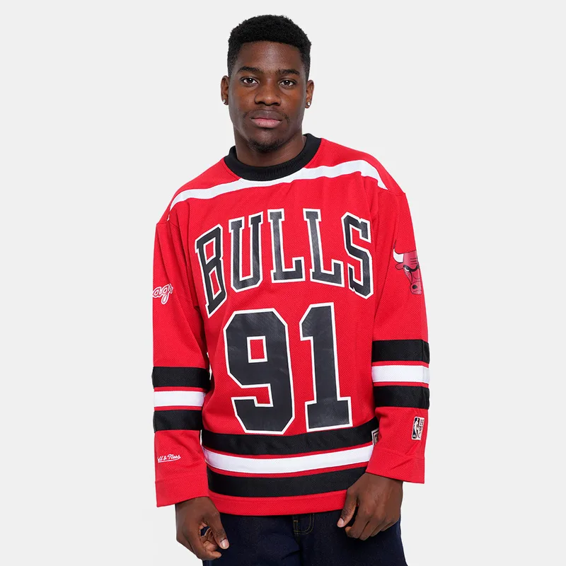 Mitchell & Ness NBA Dennis Rodman Chicago Bulls Μπλούζα με Μακρύ Μανίκι (9000258010_1634)