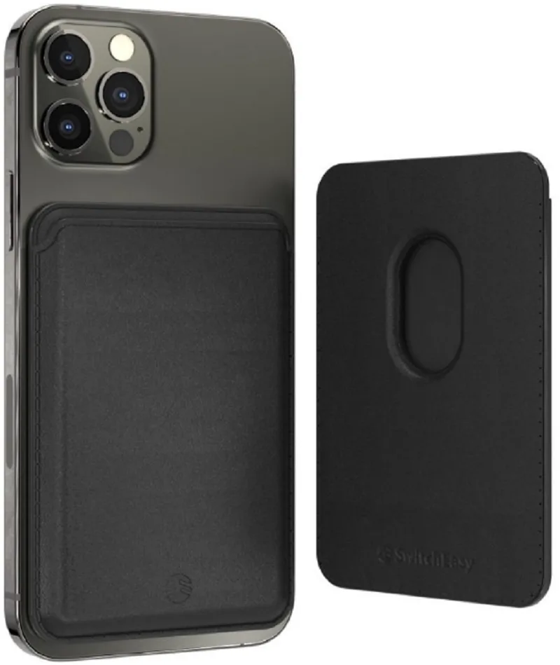 SwitchEasy MagWallet Leather Card Holder - Δερμάτινο MagSafe Πορτοφόλι / Θήκη για Κάρτες με Αντικλεπτικό RFID για iPhone 14 / 13 / 12 - Black (GS-103-168-229-11)