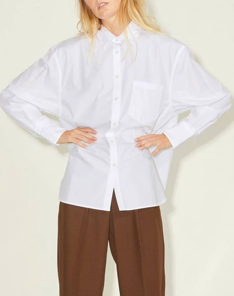 JJXX ΠΟΥΚΑΜΙΣΟ JXJAMIE LS RELAXED POPLIN SHIRT NOOS 12200353-WHITE White