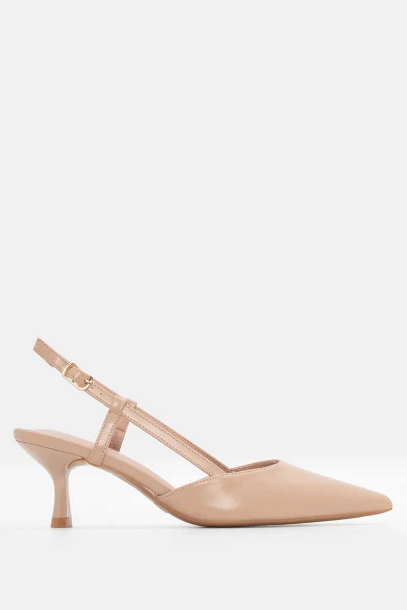 Γόβες Slingback Μυτερές - Nude