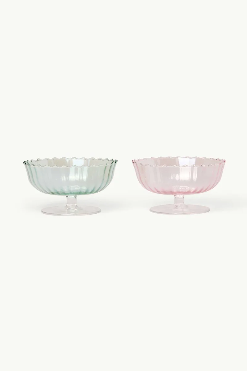 Coincasa γυάλινο χρωματιστό μπολ με πόδι 13 x 6,6 cm - 006809970 Πολύχρωμο