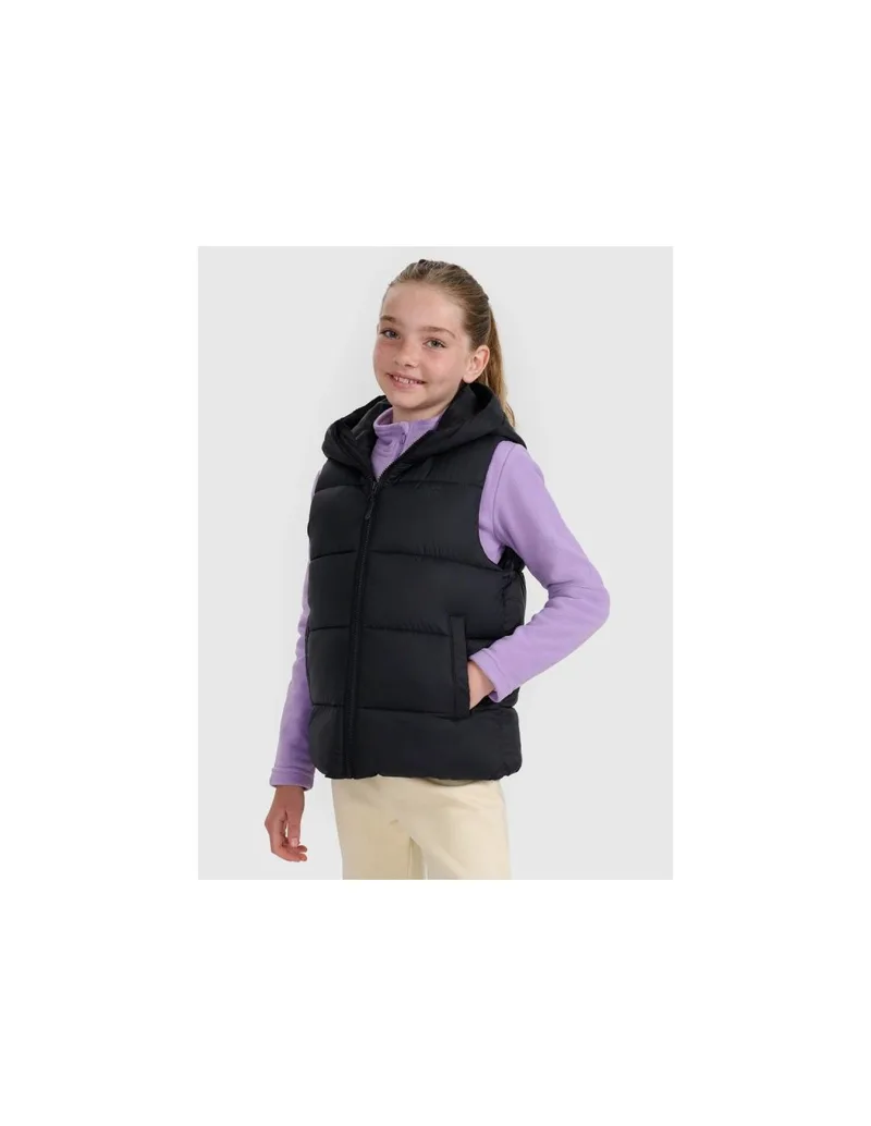 Children's down vest with synthetic filling 4F 4FJRAW25TVJAU33120S