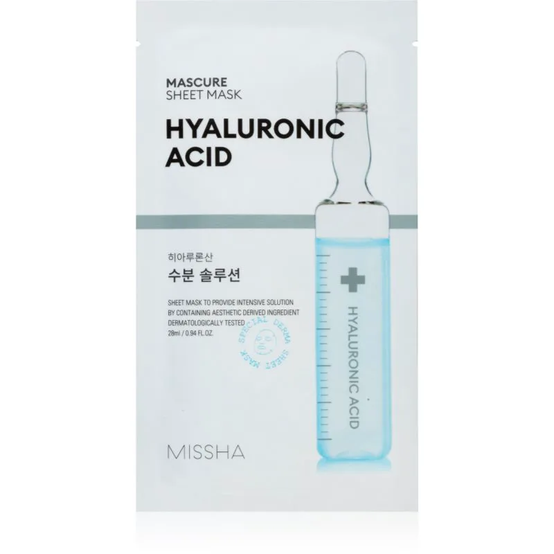 Missha Mascure Hyaluronic Acid υφασμάτινη μάσκα ενυδάτωσης 28 ml
