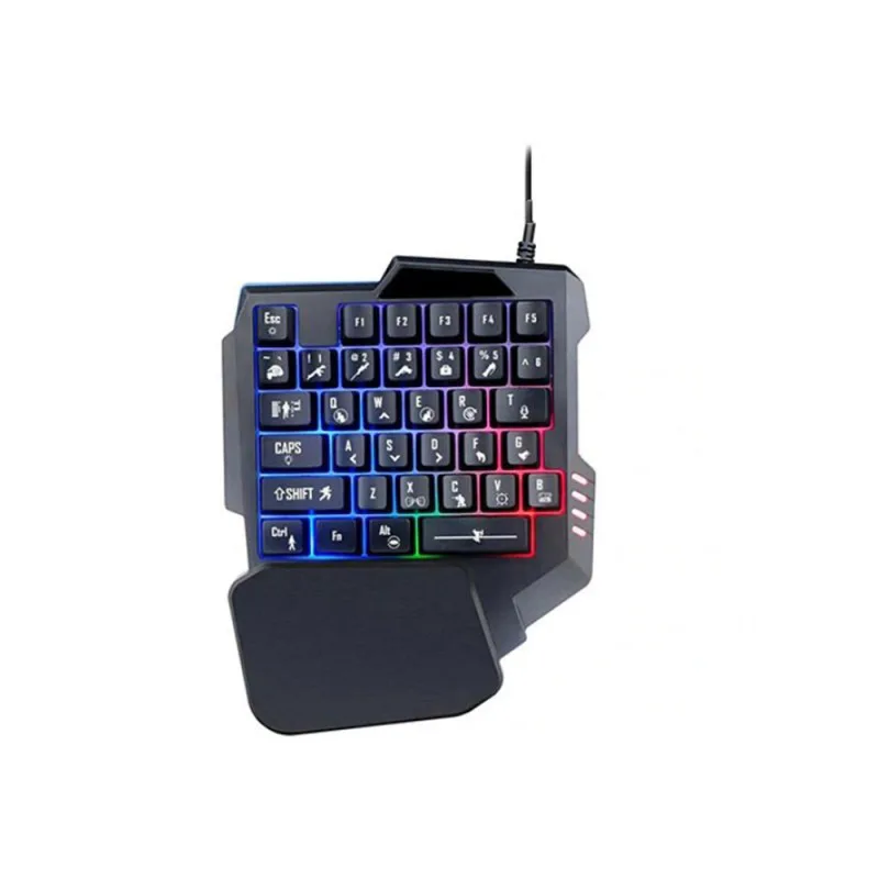 Gaming Πληκτρολόγιο RGB One Handed USB με Πολύχρωμο Φωτισμό LED