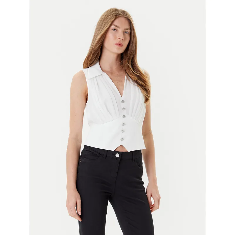 Morgan Τοπ 242-OPLI Λευκό Slim Fit