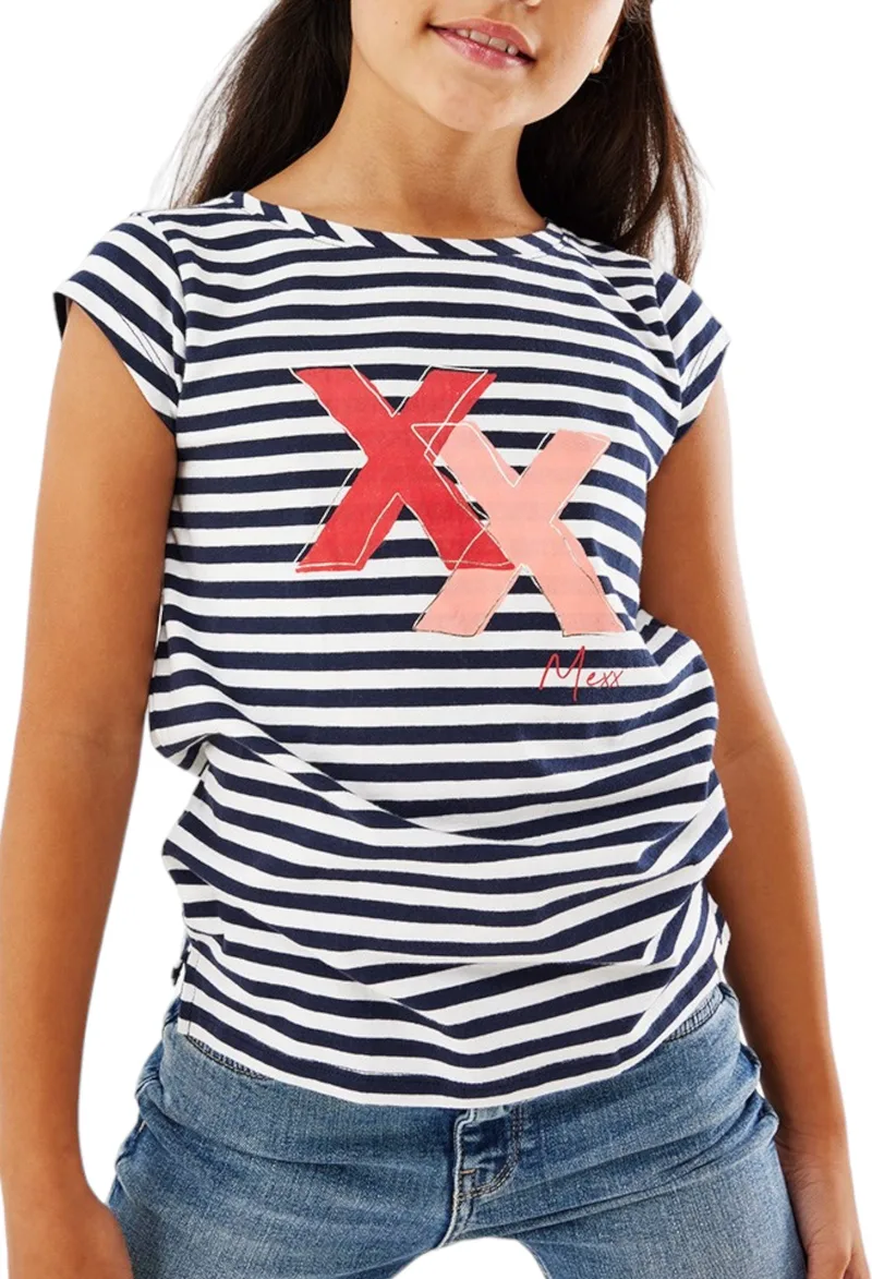 Μπλούζα Κοντομάνικη Mexx Striped Artwork ZN2160023G-Navy Κορίτσι
