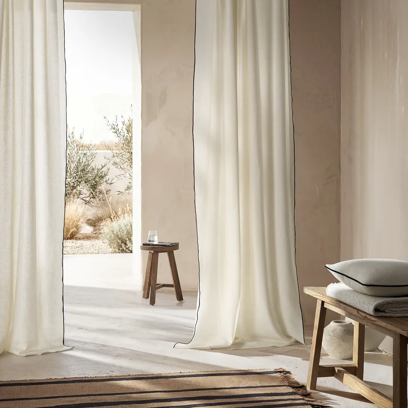 Κουρτίνα με σιρίτι Gofis Home Nedda Black 20-04-614/14 140x280