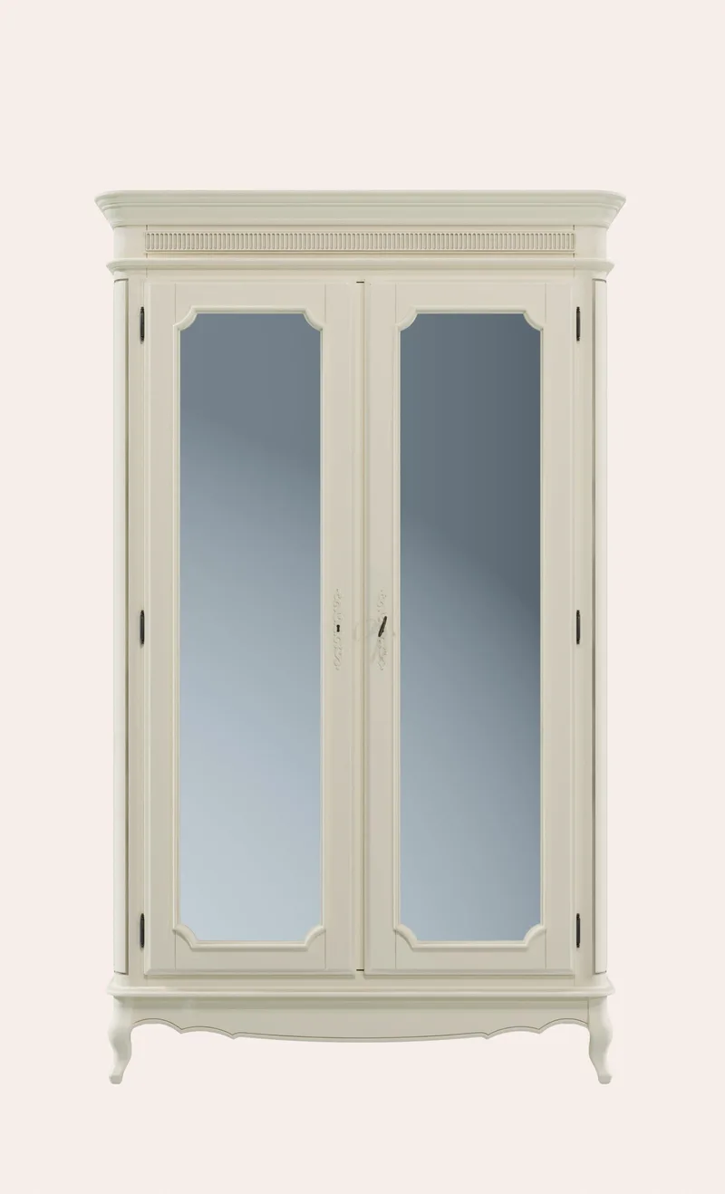 Ντουλάπα με Καθρέπτη Provencale Ivory