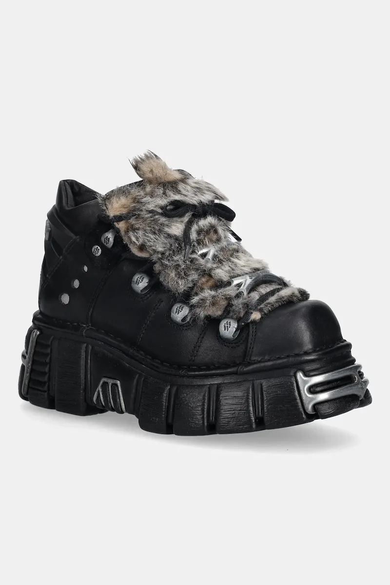 Δερμάτινα sneakers New Rock M-106NPELO-C1 CRUST NEGRO