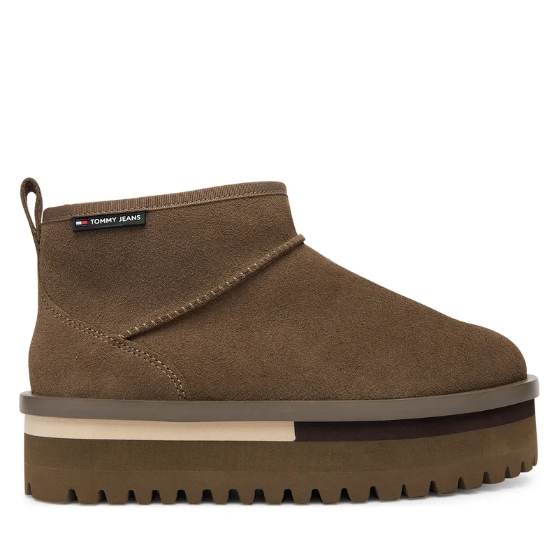 Μπότες Χιονιού Tommy Jeans Tjw Flatform Snow Boot Suede EN0EN02841 Καφέ