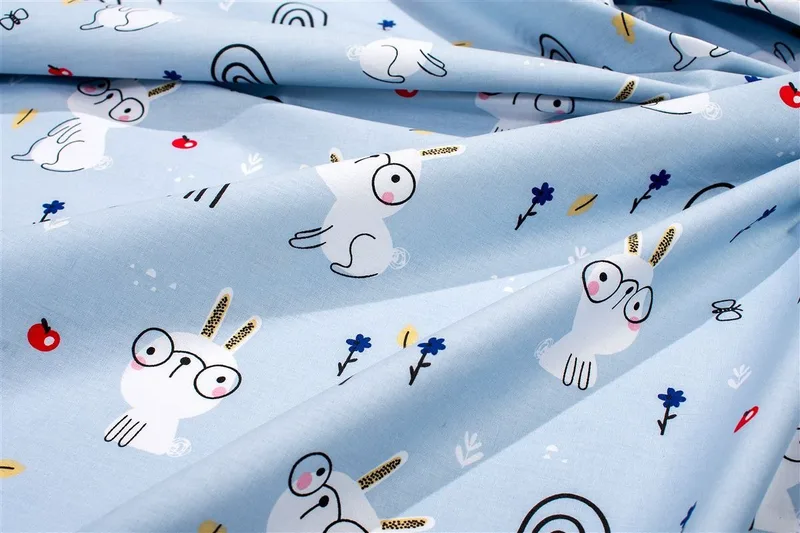 Σεντονάκι Λίκνου bebe Rabbit Garden 584 80x110 Sky Blue