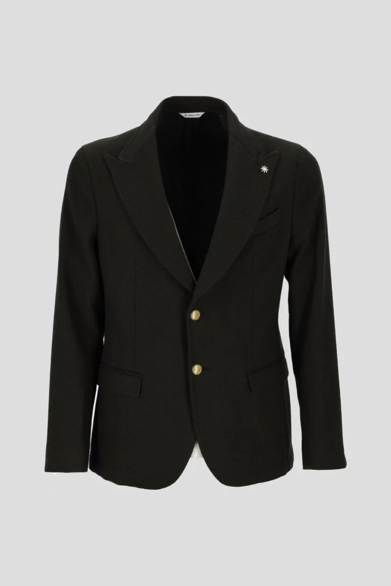 MANUEL RITZ Ανδρικό Μαύρο Black Wool Blazer