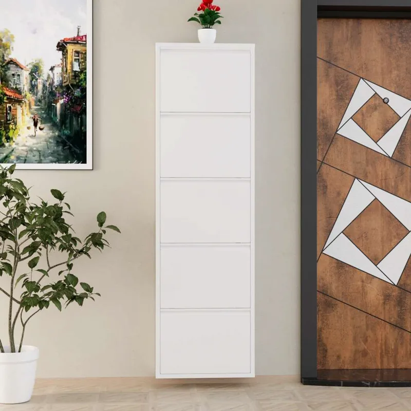 Παπουτσοθήκη 5 Piece Metal - White 159Orn1108 (50x169x15 cm)