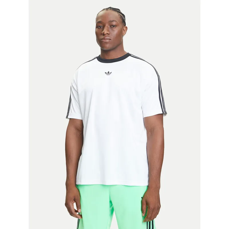 adidas T-Shirt adicolor Jacquard JW5877 Λευκό Loose Fit