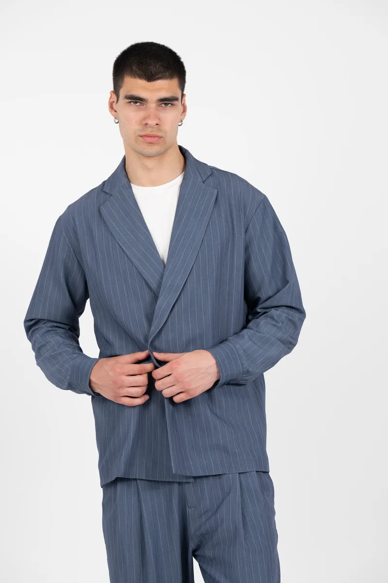 Vittorio Ανδρικό Πουκάμισο Overshirt 300-25-GENOVA Indigo Ραφ