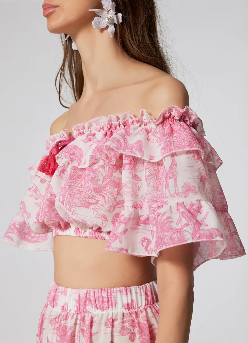 WOMEN'S CROP TOP JUNGLE PINK