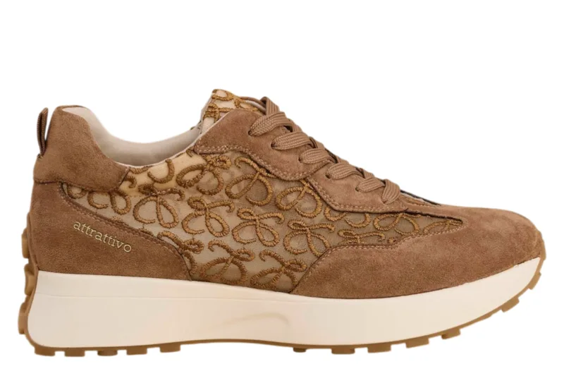 Sneaker Attrattivo Με Σουέντ Υφή 9Y23427-BROWN Γυναικείο
