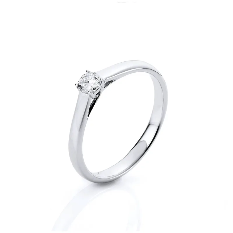 Diamond Group Μονόπετρο Δαχτυλίδι με Διαμάντι Brilliant από Λευκό Χρυσό 18 Καρατίων DDX384