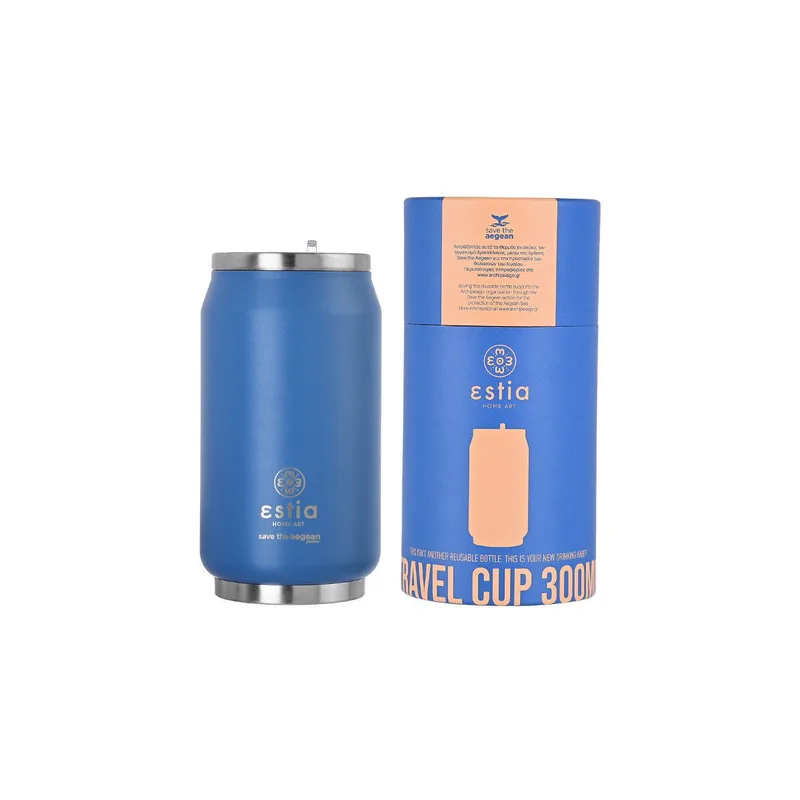 Estia Θερμός Travel Cup Save The Aegean 300Ml Denim Blue
