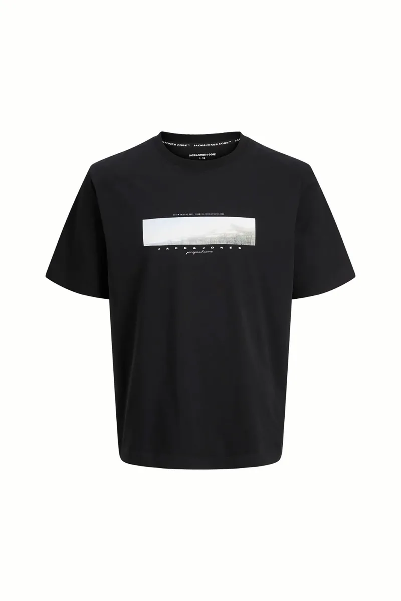 JACK & JONES ανδρικό T-shirt με photo print Regular Fit - 12289870 Μαύρο