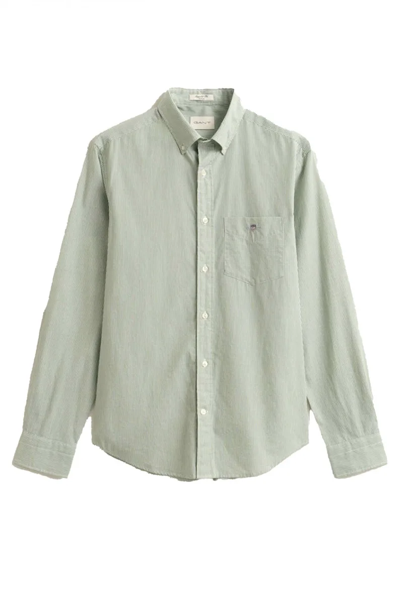 GANT ΠΟYΚΑΜΙΣΟ ΜΜ 354 DARK MILITARY GREENCLASSIC POPLIN BANKER ΡΙΓΕ ΠΡΑΣΙΝΟ