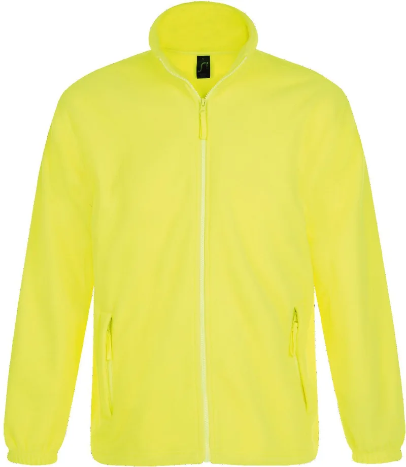 Ανδρική ζακέτα fleece North SOLS 55000 Neon Yellow