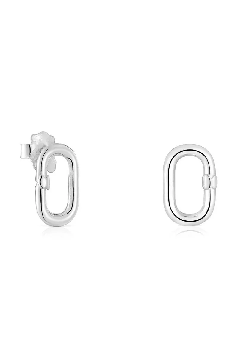 Ασημένια σκουλαρίκια Tous Hold Oval