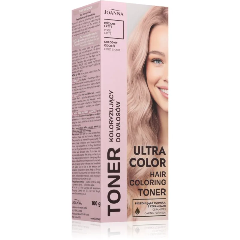 Joanna Ultra Color τονωτικό χρώματος μαλλιών απόχρωση Rose Latte 100 γρ