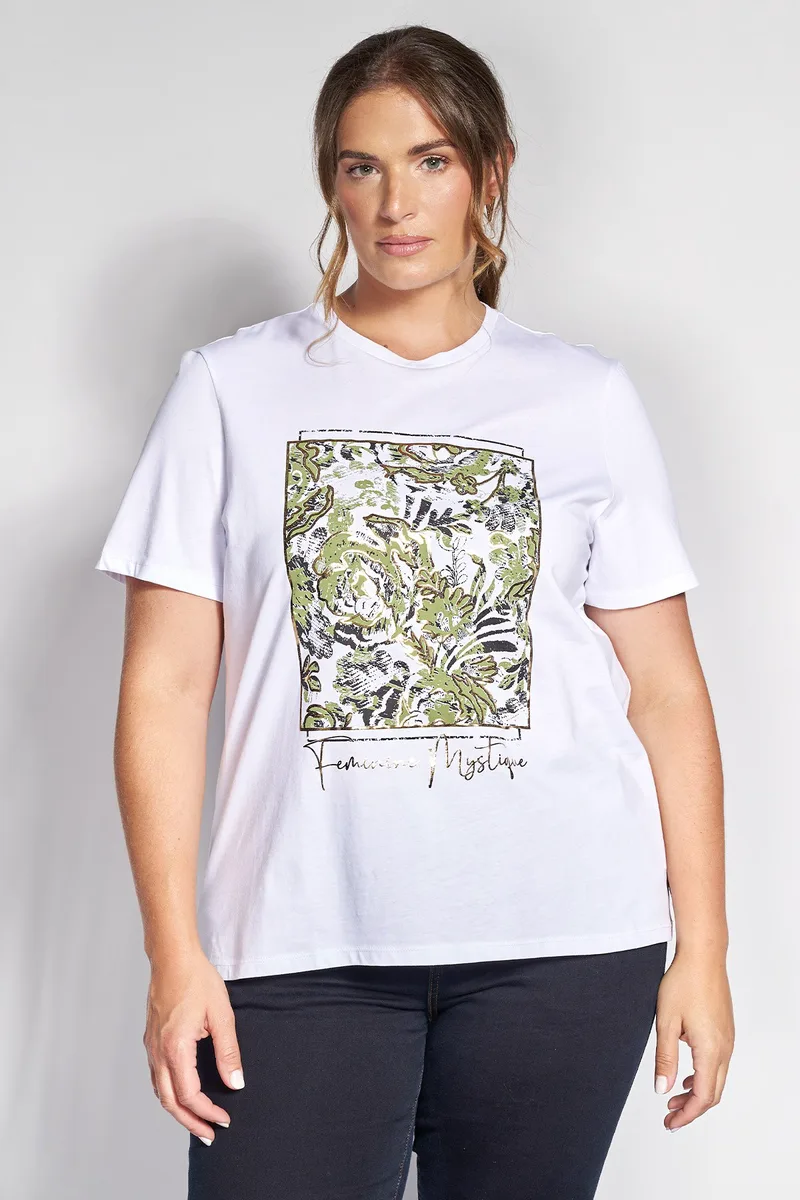 Βαμβακερό T-shirt με στάμπα