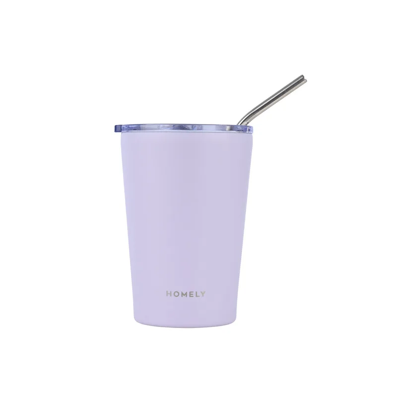 Θερμός-Ποτήρι Ανοξείδωτο Coffee Mug Homely Lavender Fog 400ml-9x8,5x13εκ. Estia 01-32654 (Υλικό: Ανοξείδωτο, Χρώμα: Λεβάντα) - estia - 01-32654