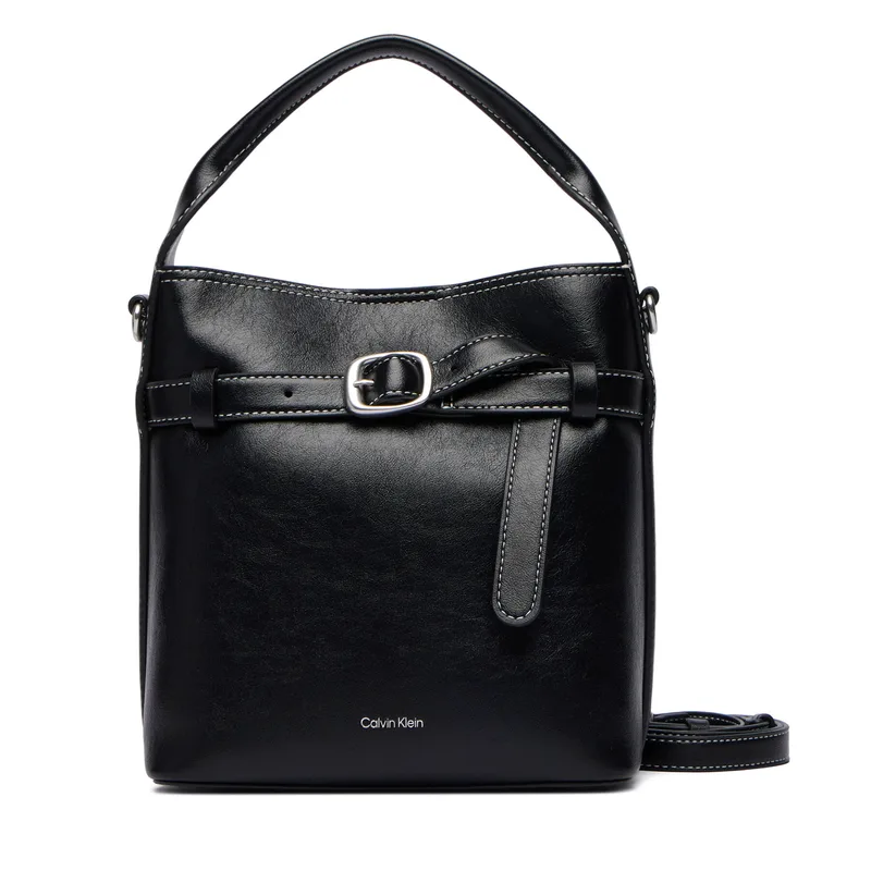 Τσάντα Calvin Klein Buckle Mini Bucket Crossbody LV04F3550G Μαύρο