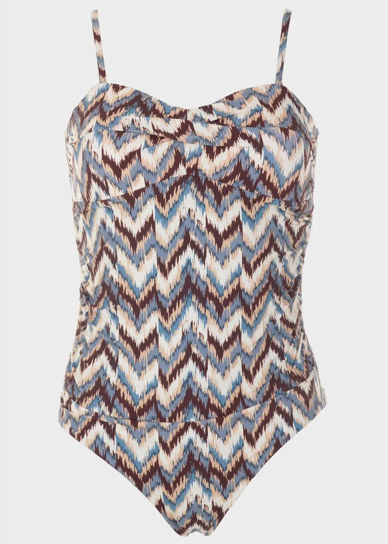 Ολόσωμο μαγιο strapless all print. Καλύπτει C-D Cup ΓΚΡΙ