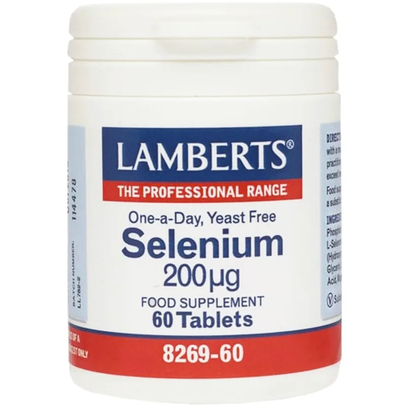Lamberts Selenium Συμπλήρωμα Διατροφής με Σελήνιο για την Ενίσχυση της Ανδρικής Γονιμότητας & τη Φυσιολογική Λειτουργία του Οργανισμού 200μg, 60tabs