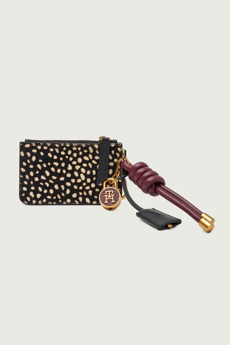 Tommy Hilfiger γυναικείο τσαντάκι χειρός με animal print - AW0AW18301 Ασπρόμαυρο