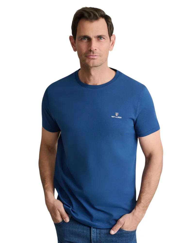 Navy & Green Ανδρικό T-Shirt 24MO.001/P.3 ATLANTIC BLUE Μπλε