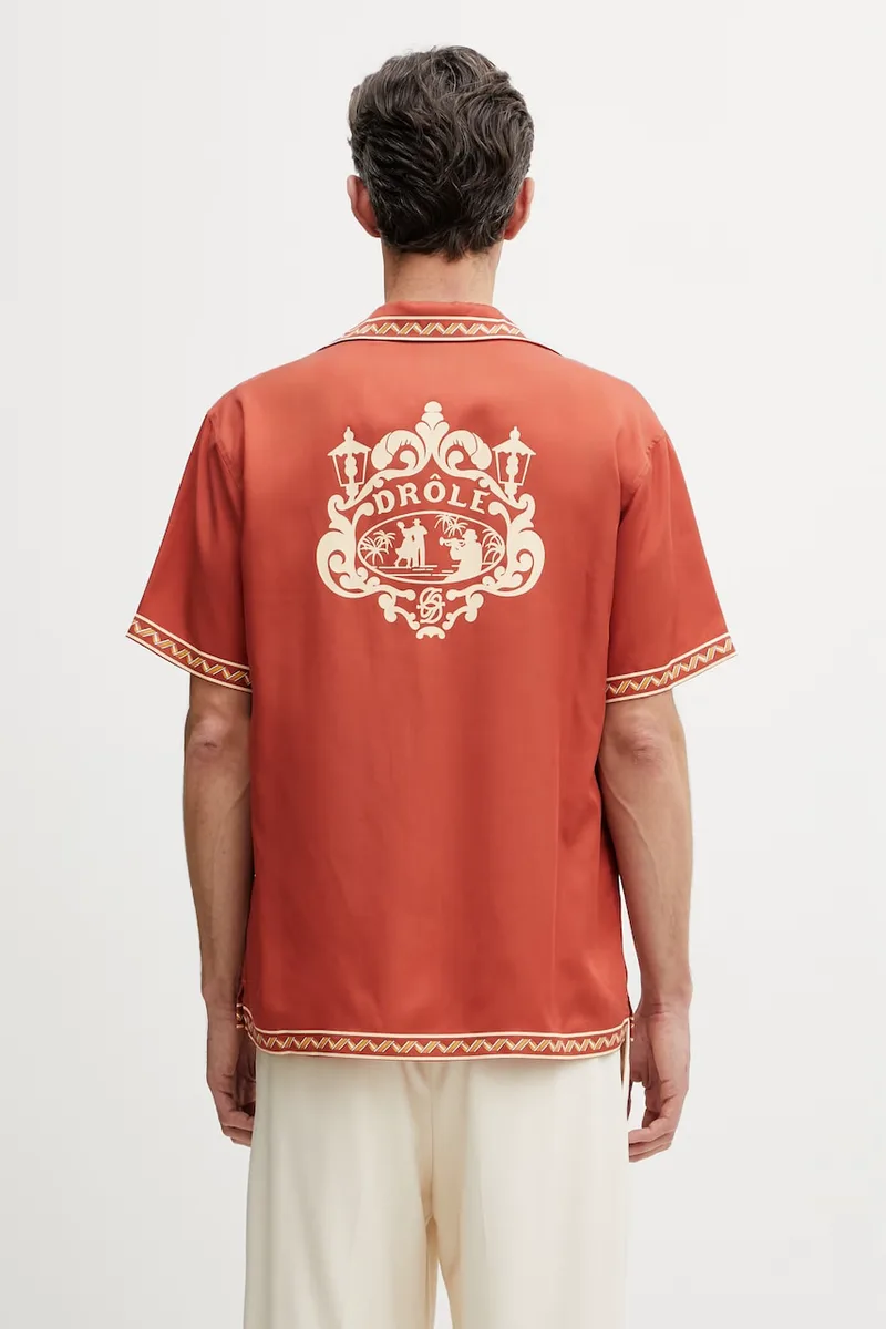 Drôle de Monsieur πουκάμισο ανδρικό από lyocell Chemise Brodée Danseurs
