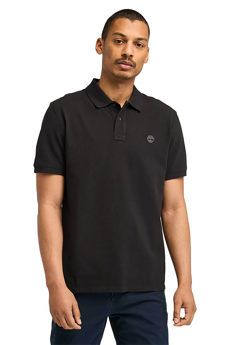 Timberland ανδρική μπλούζα πόλο πικέ με κεντημένο logo tree Regular Fit "Millers River" - TB0A6VDP0011 Μαύρο
