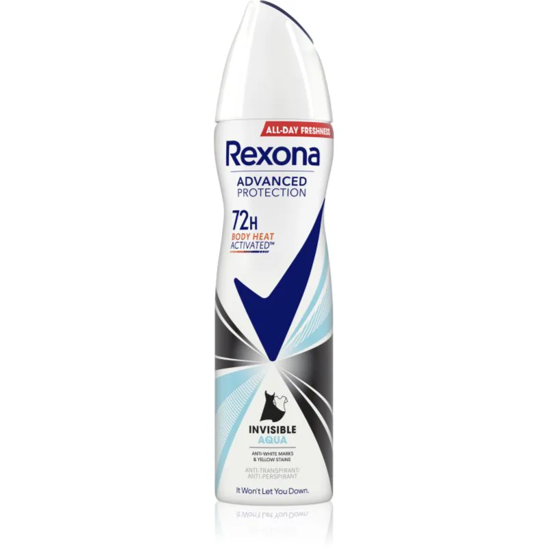 Rexona Advanced Protection Invisible Aqua αποσμητικό σε σπρέι για την αντιμετώπιση των λευκών και κίτρινων κηλίδων Aqua 150 ml