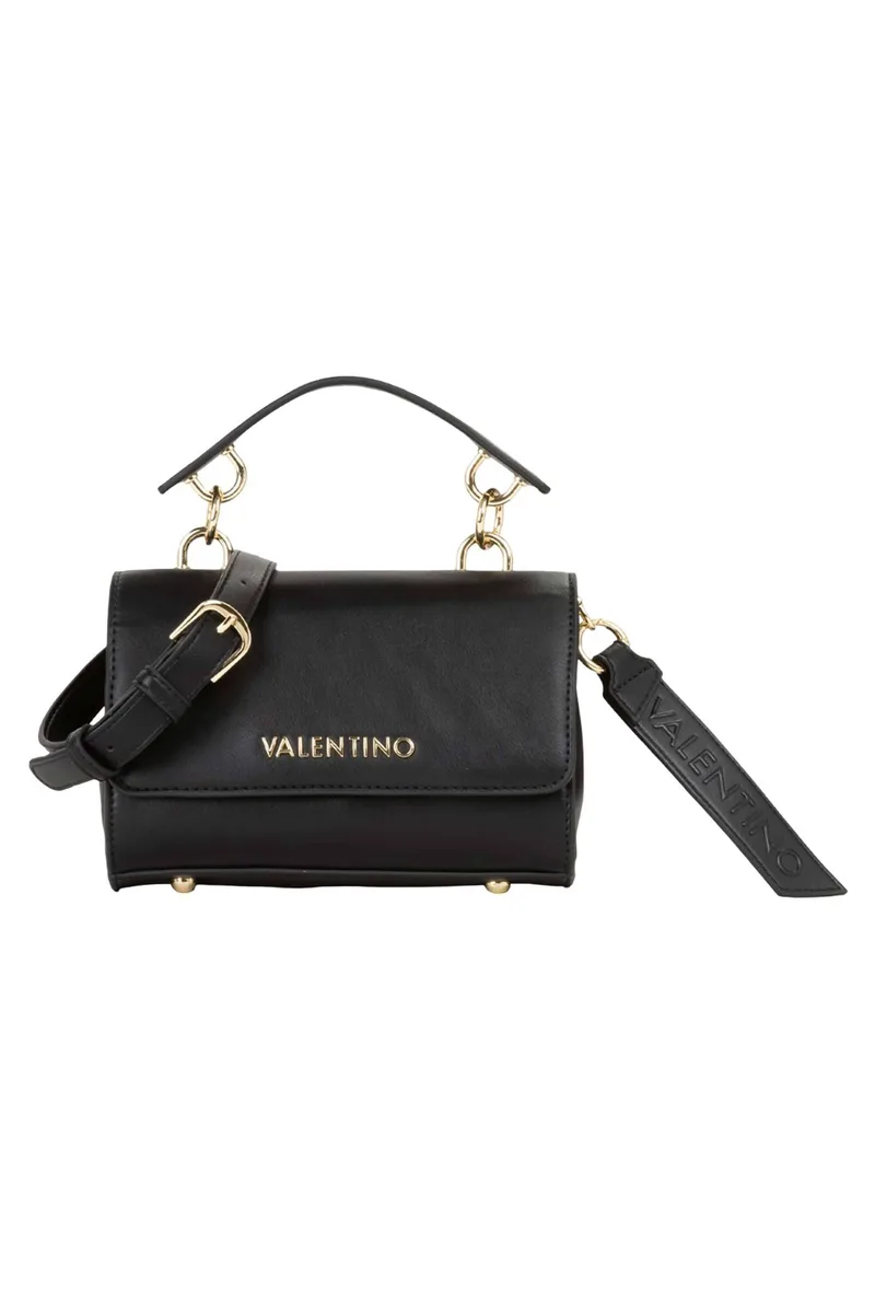 Valentino γυναικεία τσάντα χειρός με μεταλλικό λογότυπο "Hira" - 73LVBS9PD37/HIR Μαύρο